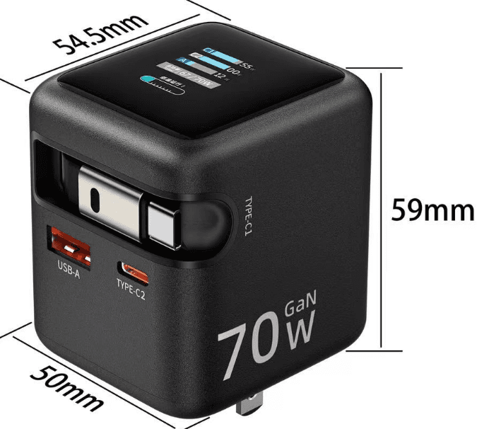 OmniTech OT-TC-037 70W 2C1A Travel Charger
